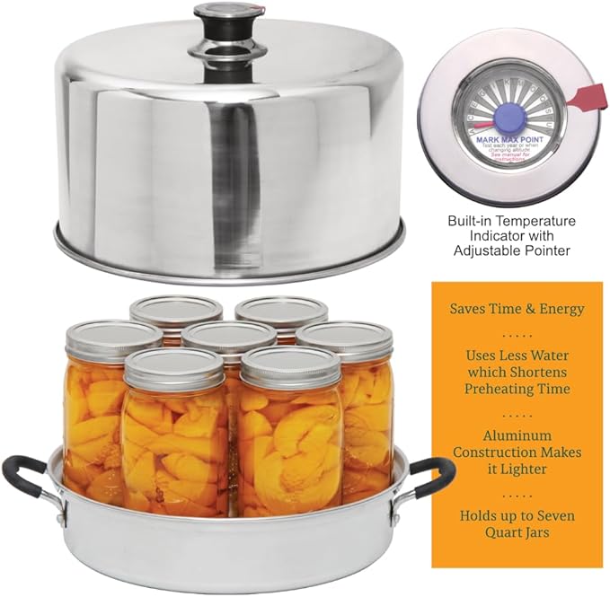 Kitchen Crop Steam Canner with Temperature Indicator (Aluminum Steam Canner)