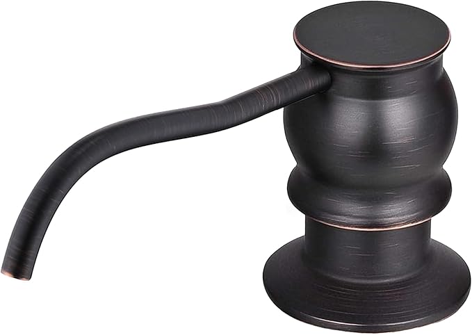 Brass Kitchen Soap Dispenser, Oil Rubbed Bronze in Sink Liquid Dish Soap Dispenser, Under Sink Hand Metal Dispenser Pump, 47.2" Silicone Long Tube for 0.79 "- 1.38" Bottle Mouths