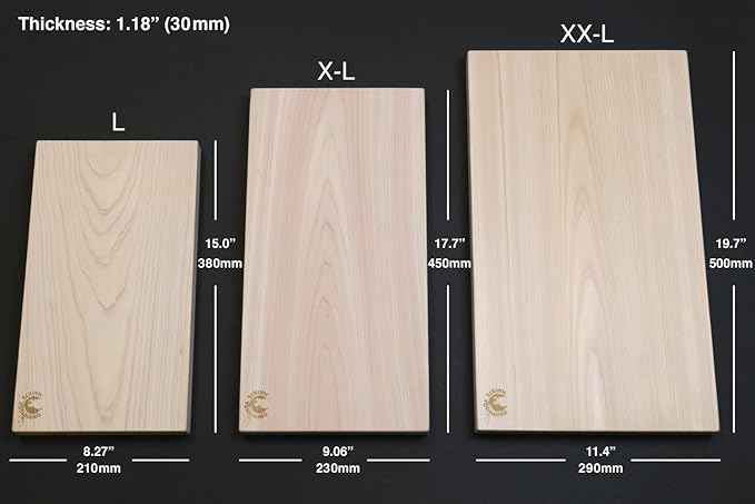 Yoshihiro Japanese Hinoki Cypress Natural One-Piece Wooden Professional Grade Cutting Board - Made in Japan (Large)