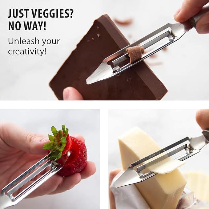 Rada Cutlery Vegetable Peeler (R132), 1.75" Stainless Steel Swiveling Blade, Silver Handle, Pack of 2