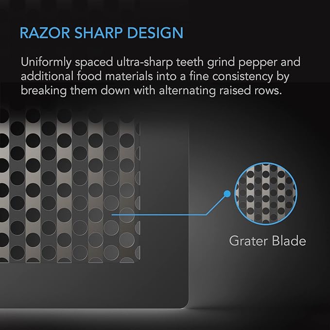 AC Infinity Grinder Card, Black Aluminum Milling Tool with Manual Grater Surface for Pepper, Spices, and Tea