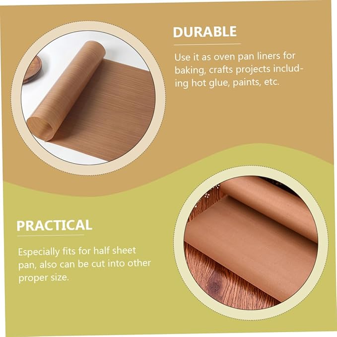 4 Sheets Heat Resistant Non-stick Baking Mat Thick Reusable Oven Liner for Half Pan Multipurpose Pastry Pad for Kitchen Bakery Heat Press Transfers and Craft Projects