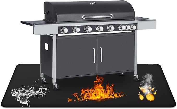 40 x 60inch Under Grill Mat for Outdoor Grill, Double-Sided Fireproof Grill Pad,Perfect for Outdoor Barbecue Spots,Fireproof, Waterproof Grill Floor Pads Fire Pit Mat Fireplace Mat