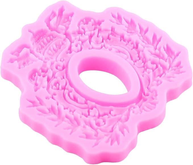 Mujiang Baroque Photo Frame Fondant Molds Picture Frame Silicone Mold Vintage Mirror Frame Molds for Cake Decoration Cupcake Topper Chocolate Candy Polymer Clay Gum Paste Set of 4