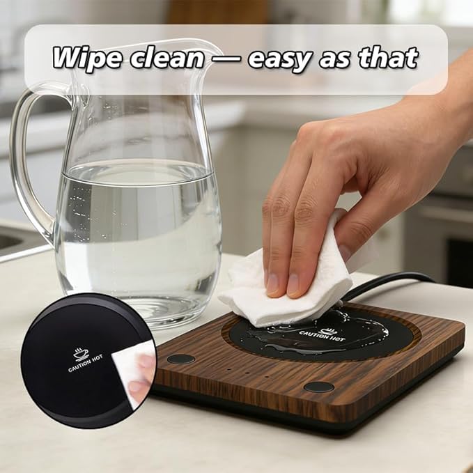 SEALON SLM03（Black 1-Pack）Coffee Mug Warmer for Desk, Electrie Coffee Cup Warmer with 3-Temp Settings, CupWarmer for Desk with Auto Shut Off After 4H Feature for Warming & Heating,Beverage, Milk, Tea