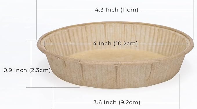 Bake Choice 200pcs Paper Mini Tart Pans for Baking, mini pie tins 4Inch Mini Pie Pans, Non-stick, Disposable Quiche Baking Dish, Oven safe, Microwave safe