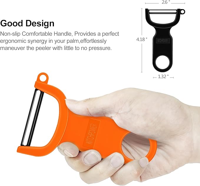 Original Vegetable Fruit Peeler Carbon Steel Blade 3 Pack Orange/Blue/Yellow…