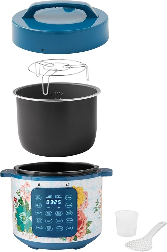 6 Quart Electric Pressure Cooker with Touch Control Display, Multi-Function Cooker, Digital Timer, Fast Cooking Appliance, Removable Pot