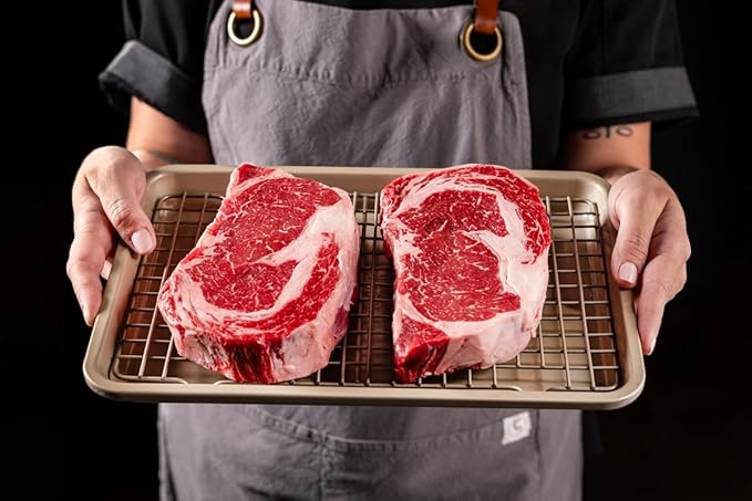 Certified Angus Beef Roasting Pan with Wire Rack – Heavy-Duty Non-Stick Perfect for Reverse Searing