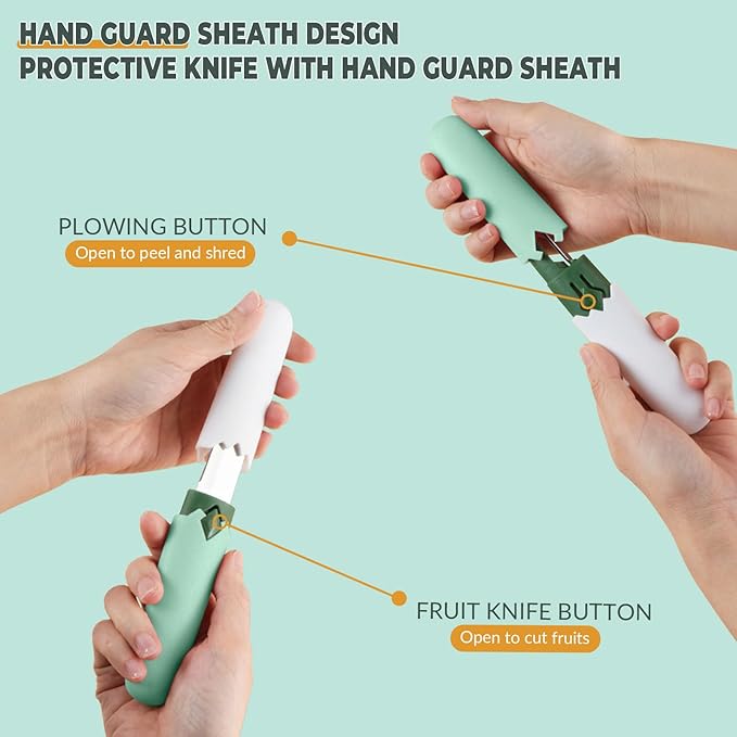 Generic 2 in 1 Stainless Steel Fruit & Vegetable Peeler; Apple & Pear Peeler, Kitchen Peeler (Green, White)