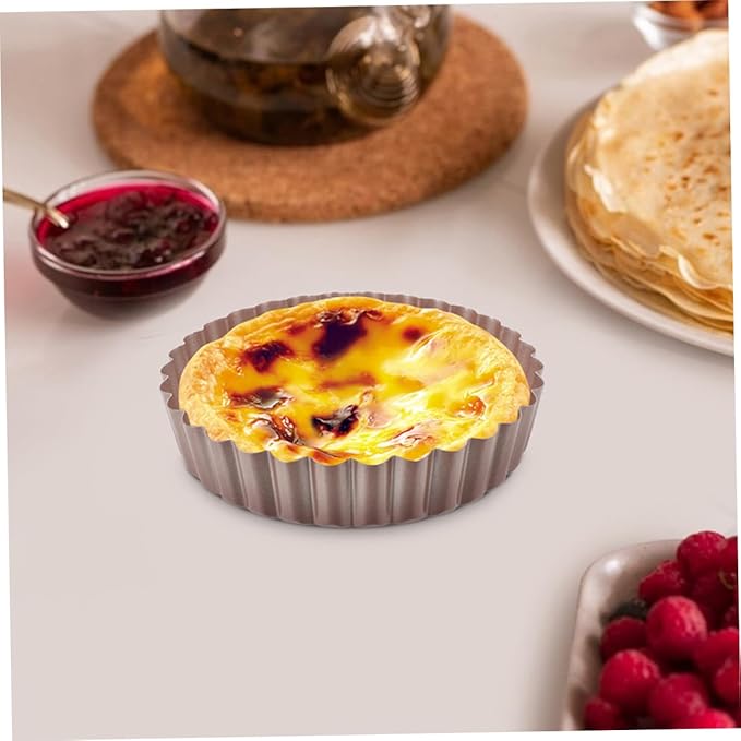 2pcs Non-stick Quiche Pan with Removable Bottom Heavy Duty Tart Pans for Baking for Family Gatherings and Special Occasions Round Design