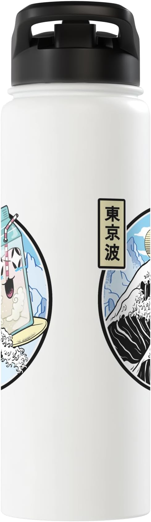 Milk Carton Surfing Great Waves Anime Kawaii Aesthetic Stainless Steel Insulated Water Bottle