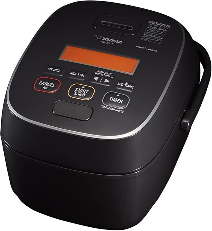 Zojirushi NW-JEC10BA Pressure Induction Heating (IH) Rice Cooker & Warmer, 5.5-Cup, Made in Japan & BB-PDC20BA Home Bakery Virtuoso Plus Breadmaker, 2 lb. loaf of bread, Stainless Steel/Black