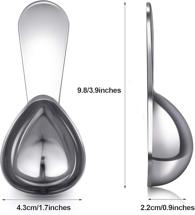 Patelai 3 Pieces Coffee Scoop Tablespoon Measuring Spoons Stainless Steel Coffee Scoops Short Handle Tablespoon for Tea Sugar Kitchen Gifts(15 ml,Silver)