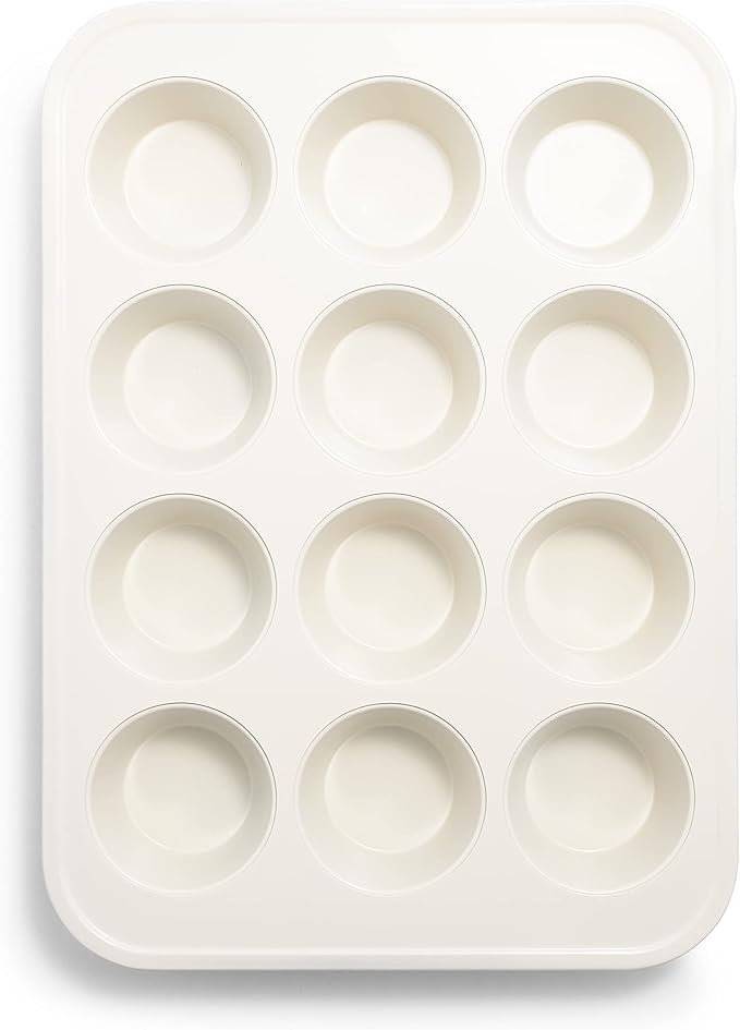 GreenLife 12-Cup Muffin Pan,PFAS-Free Healthy Nonstick Baking Tray,11.4" x 1.9" x 15.9",Durable Ceramic Bakeware,Cupcakes,Egg Bites,Tarts,Brownies,Turquoise,(Pack of 6)