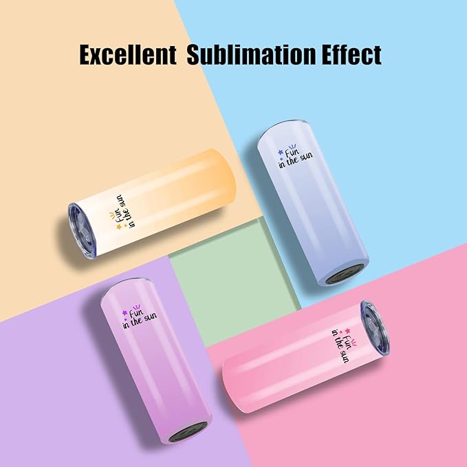 25 Pack 20oz Sublimation Tumblers Bulk With Flat Edge, 20OZ Flat Sublimation Tumbler Blank, Skinny Straight Stainless Steel Blanks Cups with Individual Box (25, 20OZ FLAT EDGE)