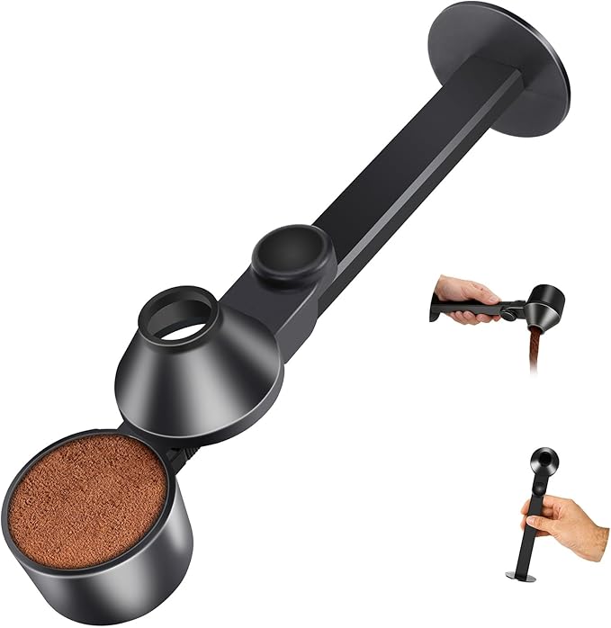 Coffee Scoop 2Tbsp & 51mm Espresso Tamper - BPA-Free PCTG Scoop Funnel, Fits K-Cups, Precise Measuring for Coffee/Protein/Powder/Hot Cocoa & Formula Dispensers (Black 1Pack)