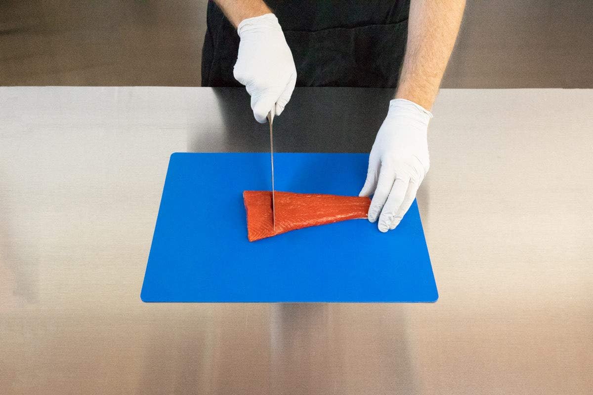 Professional Kitchen Cutting Board Mats - 15x12 Inch NSF Approved, Flexible 4 Color Set (Red, Blue, Green, Yellow) for Meat, Vegetables and Seafood (1/16" Thick)