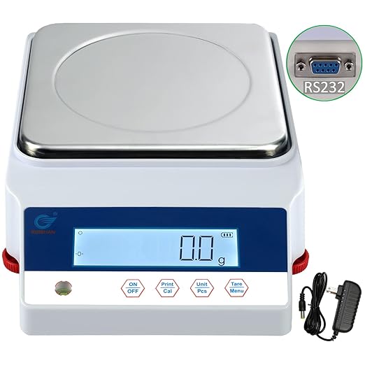 Large Range 10kg x 0.1g Precision Lab Balance Scale Grain/Gram Scale Scientific Scale Calibrated Scale Industrial Laboratory Weighing and Counting Scale Table Top Scale | for Lab, Jewelry