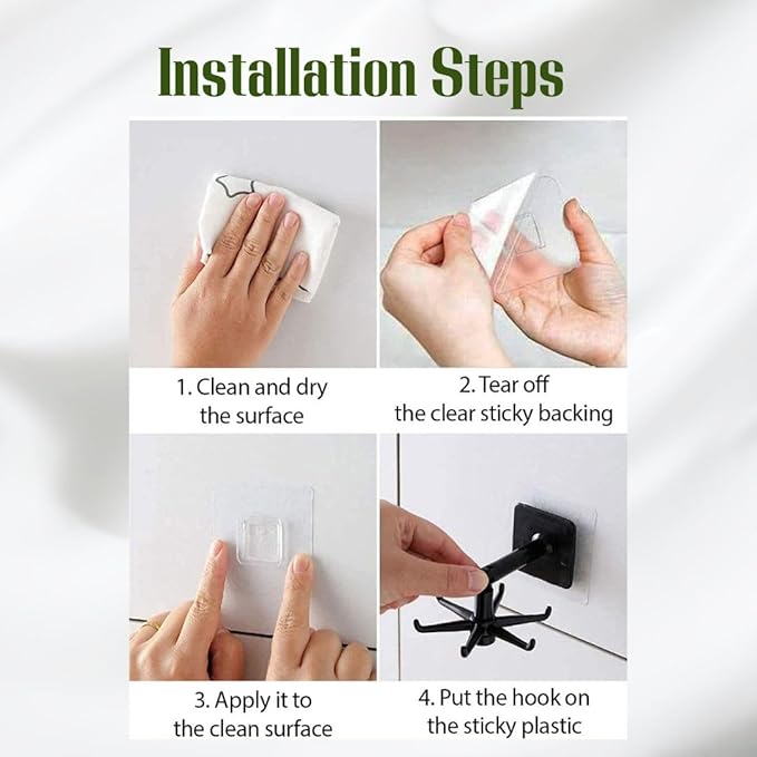 Hanging Utensil Holder Hooks for Kitchen | Utensil Hanger Wall Mount 360 Degrees Rotating and Folding Hook | (Pack-2)