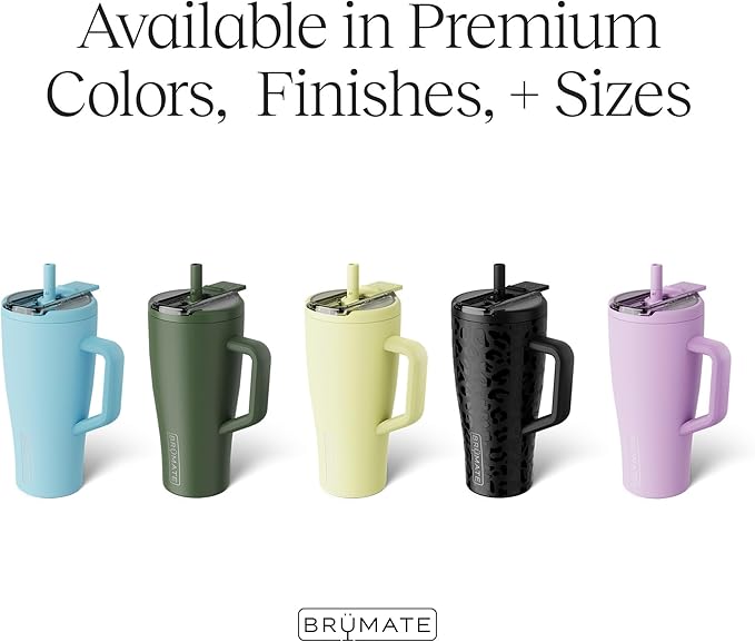 BrüMate Era Flip 30oz Tumbler with 100% Leakproof Covered Straw Lid | Hygienic Covered Straw | Insulated Stainless Steel Water Bottle with Handle | Cup Holder Friendly | BPA-Free (Kiwi)
