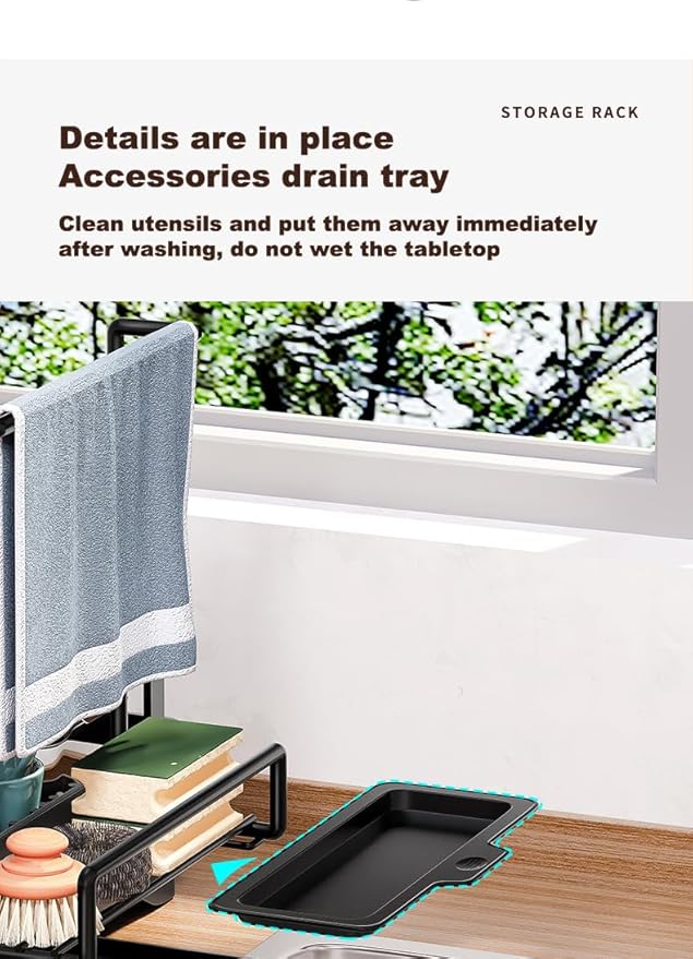 LMingKun Dish Drying Rack- Space-Saving Dish Rack, Dish Racks for Kitchen Counter, Stainless Steel Kitchen Drying Rack with a Cutlery Holder,12''W x 16''L, Black