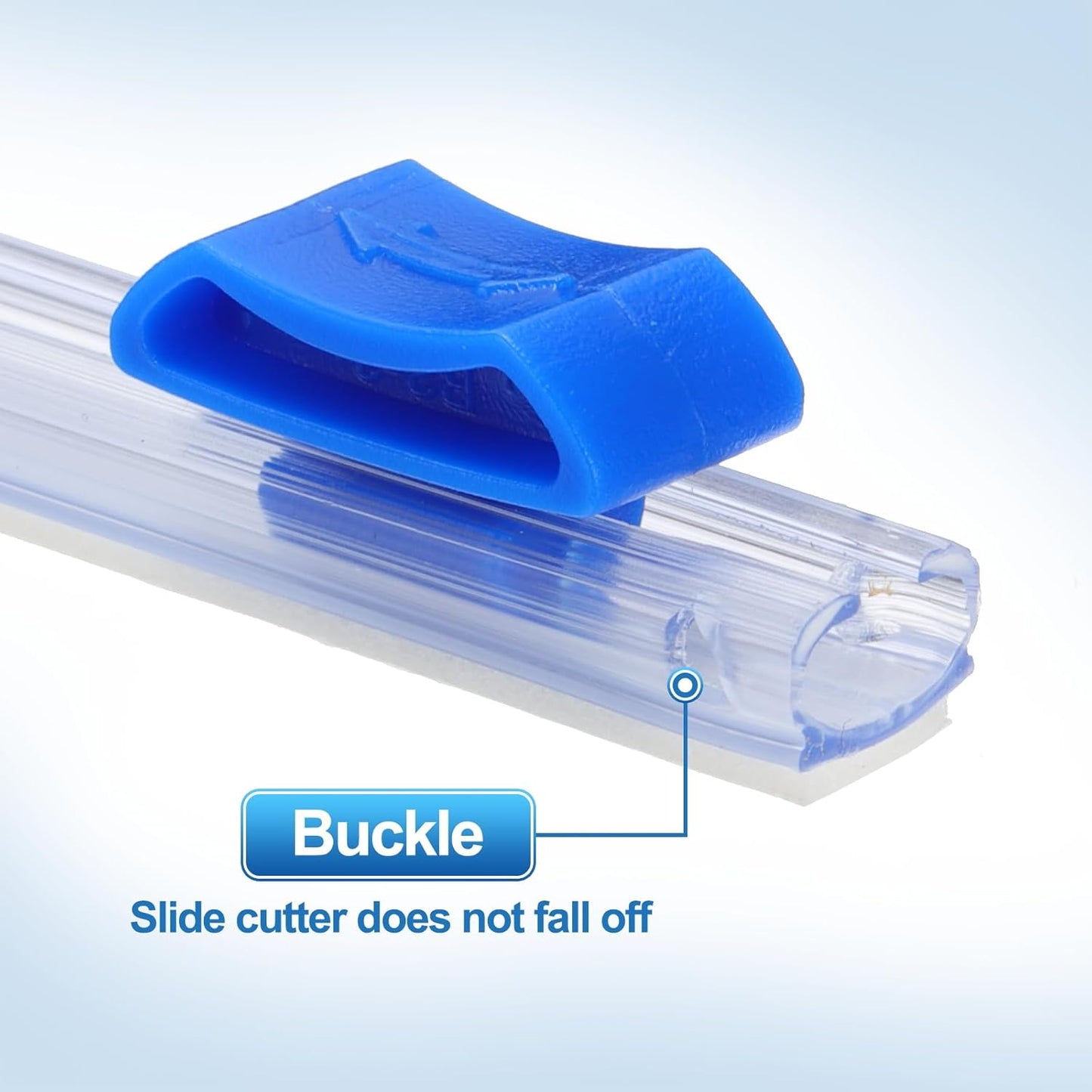 PATIKIL 12pcs Plastic Wrap Cutter, 12in Plastic Wrap Slide Cutter Self Adhesive Installation Replacement for Aluminum Foil Wax Paper Parchment Paper Wrap Dispenser, Blue