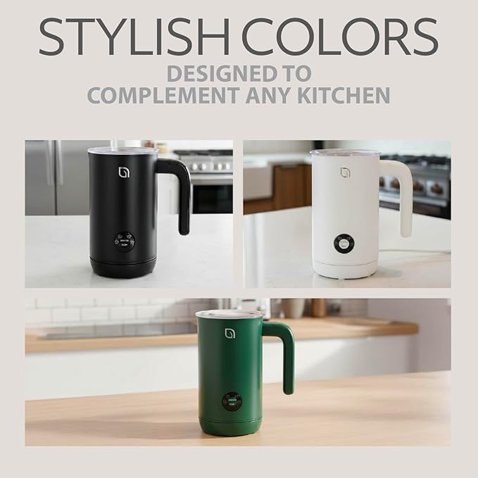WILLOW Eco Series Milk Frother, 4 in 1 Milk Steamer, One Button Operation Hot and Cold Foam Maker 8.12oz/240ml Milk Warmer for Coffee & Latte, Made from 99% Recycled Plastics, Non-Toxic - GREEN