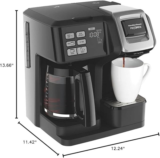 Hamilton Beach FlexBrew 2-Way Brewer Programmable Coffee Maker (49976) Bundle with Support Extension
