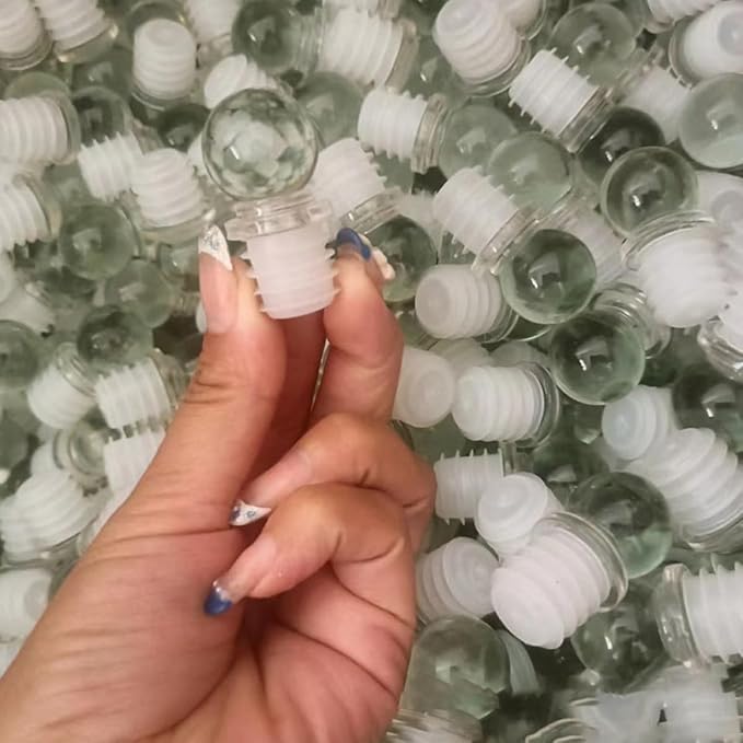 TIDTALEO 24Pcs Glass Ball Wine Stoppers Decorative Portable Wine Bottle Toppers High Polymer Sealing Plugs for Liquor and Beverage Bottles