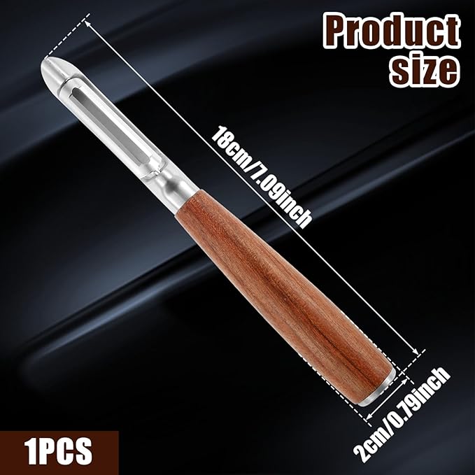 1Pcs I Style Stainless Steel Vegetable Peeler for Fruit Veggie Heat Resistant Incisive Cucumber Peeler With Solid Wood Handle for Home Kitchen Use