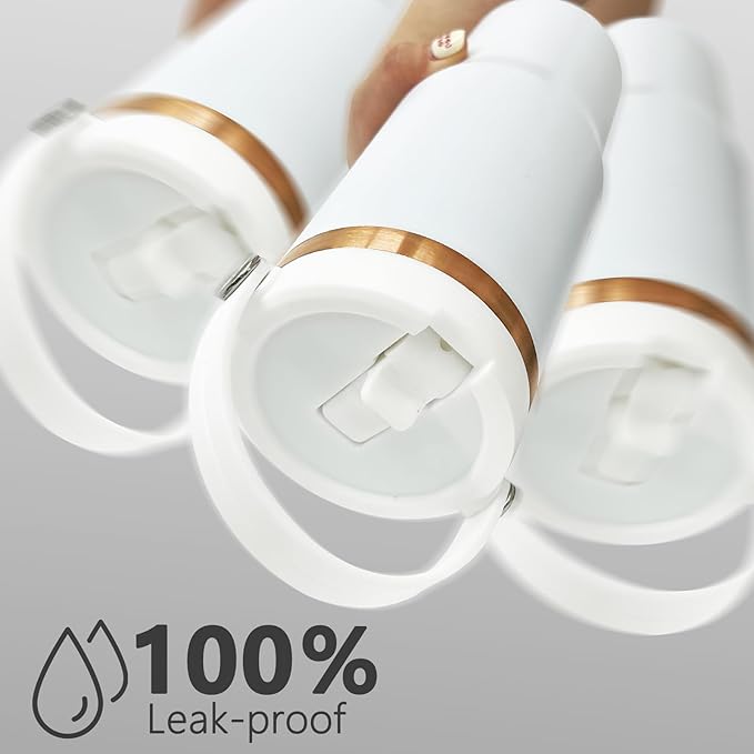 30 oz Tumbler Bulk with Handle and Straw, Vacuum Insulated Tumblers with Flip Straw and Top Handle, Leakproof Powder Coated Tumbler, Stainless Steel Travel Mug for Coffee Water (White, 8 Pack)