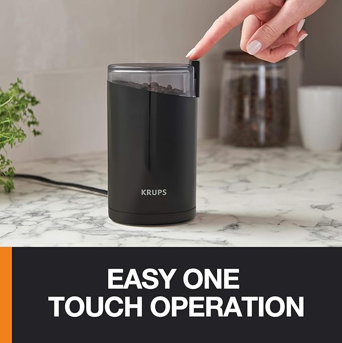 KRUPS Electric Coffee Grinder, Stainless Steel Blades, Black | 3 oz Capacity | 200W Motor | For Coffee Beans, Herbs & Nuts | Pack of 2