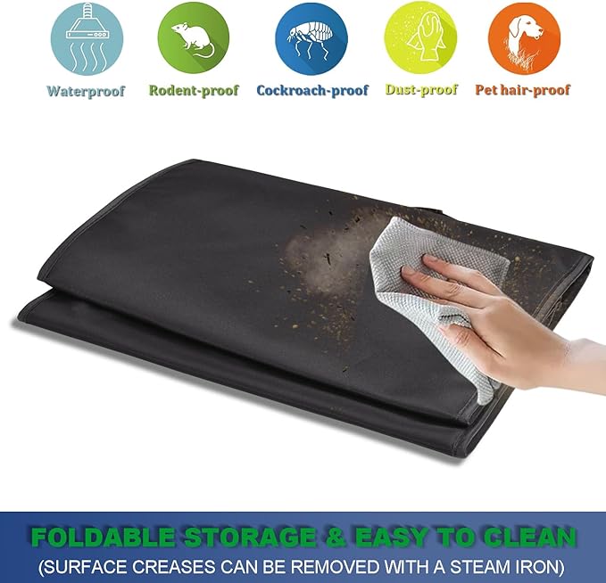 Cover for BLACK+DECKER and KitchenAid 7-8 Cup Food Processor, Heavy Duty Waterproof Dustproof Food Processor Protective Case Cover, Accessories for BLACK+DECKER Food Processors (Black)