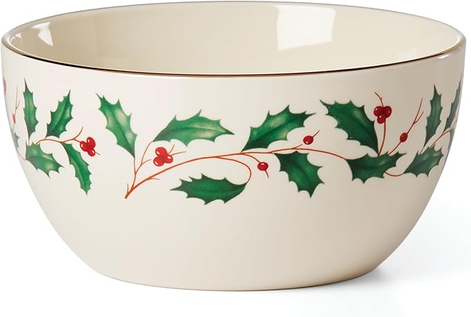 Lenox Serveware, Holiday Small Bowl, Service for 1, 14 Oz Made From Porcelain for Christmas Hosting, Christmas Decor, Dishwasher Safe, Soup and Salad Bowl (Multicolor, 2.5 Inch Height, 1 Piece)