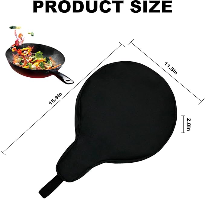EATAKWARD Cast Iron Camping Skillet Bag for 8'' 10'' 12'' Skillets, Skillet Pan Storage Bag Water Resistant Frying Pan Bag with Hanging Loop, Lightweight Skillet Bag for Camping Outdoors,1pcs