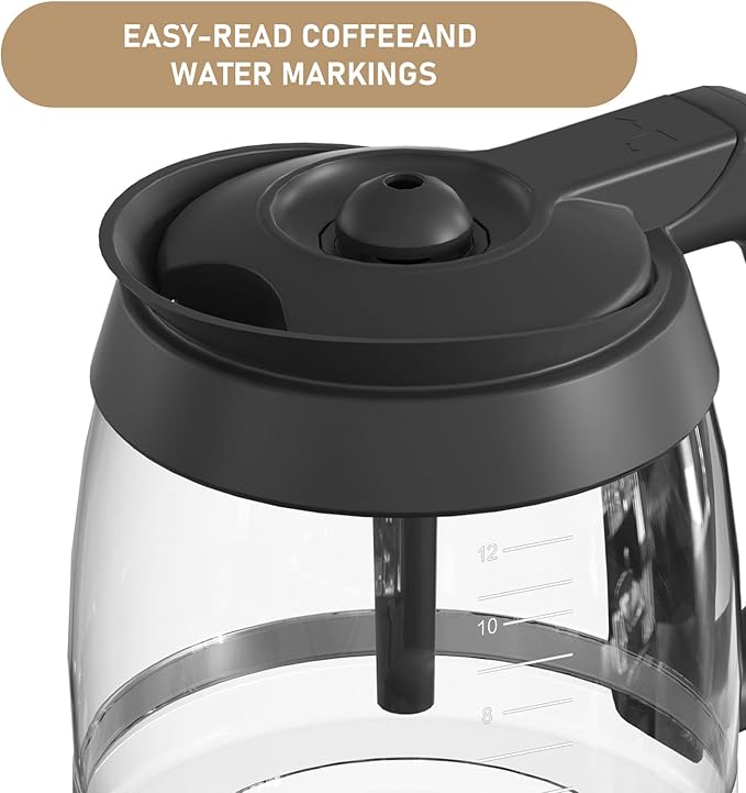 CE200 12-Cup Glass Coffee Pot Replacement Compatible with Ninja Coffee Brewer Maker Models CE251 CE201 CE201C CE200 CE200C Model# XGLSLID200