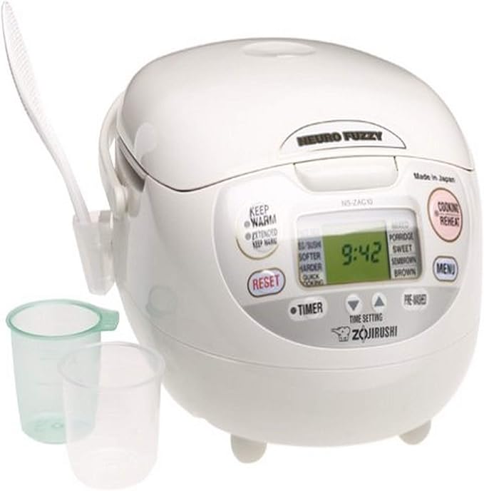 Zojirushi EP-PBC10 Gourmet d'Expert Electric Skillet & NS-ZCC10 Neuro Fuzzy Rice Cooker, 5.5-Cup, White