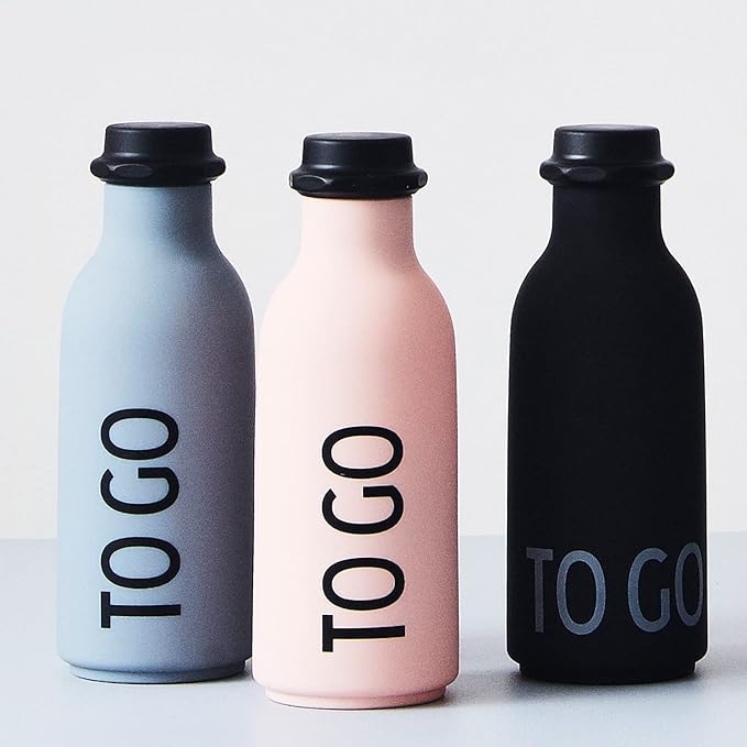 Design Letters To Go Water Bottle 17 Oz | Vintage Drinking Bottle Unbreakable | Milk Container Shape Bottle Leakproof, BPA/BPS Free, Drop Safe | Drinking Jar Bottles for Kid, Adult| Titan Water Bottle