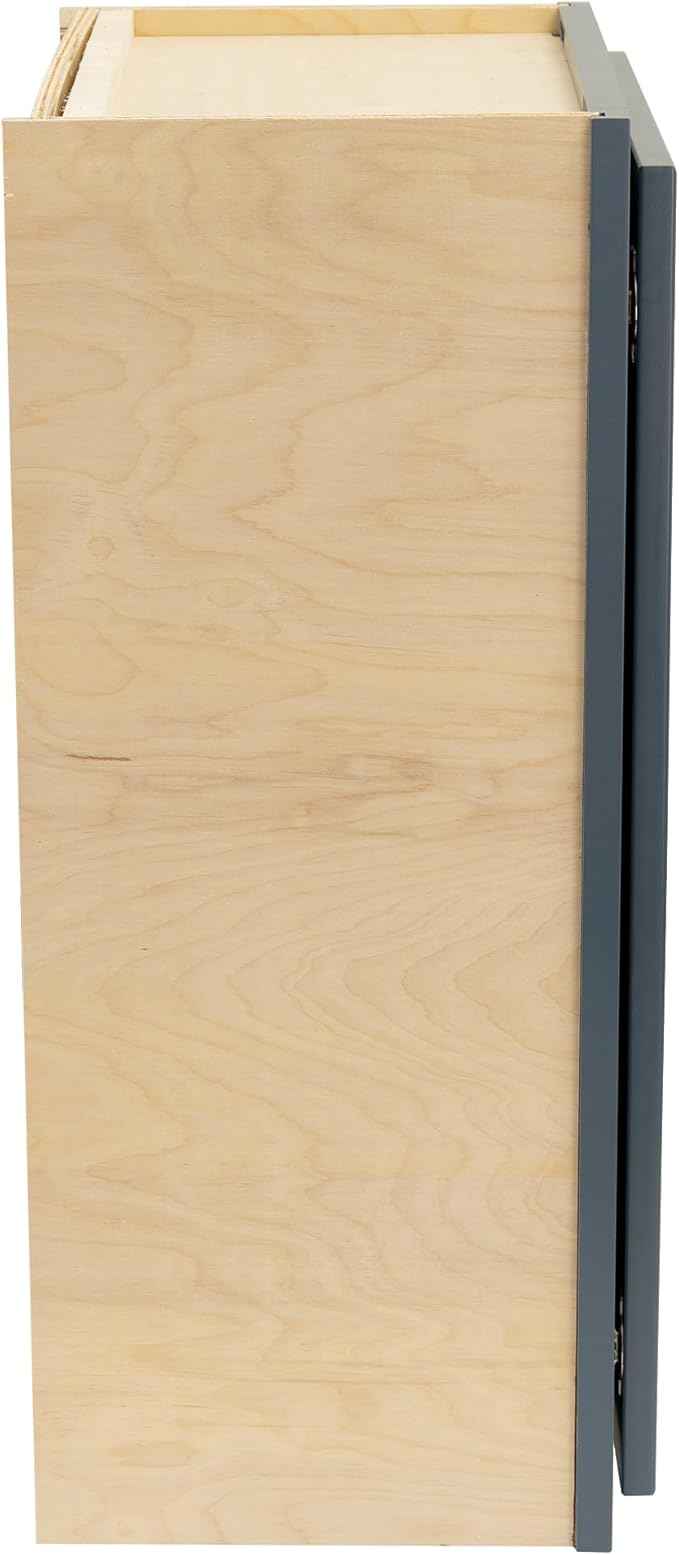 Quicklock RTA (Ready-to-Assemble) 42" Tall Wall Kitchen Cabinets - Shaker Style | 100% Hardwood | Made in America | Soft Close Hardware (Needlepoint Navy, 12''D x 21''W x 42''H)