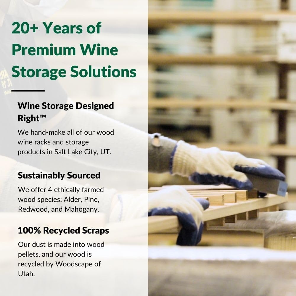 Wine Racks America InstaCellar Display Top Wine Rack Kit - Durable and Expandable Wine Storage System, Pine Unstained - Holds 16 Bottles