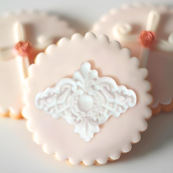 Art Molds for Polyclay Air Dry Clay Plaster Epoxy Resin Fondant Cake Decor Cameo Flourish