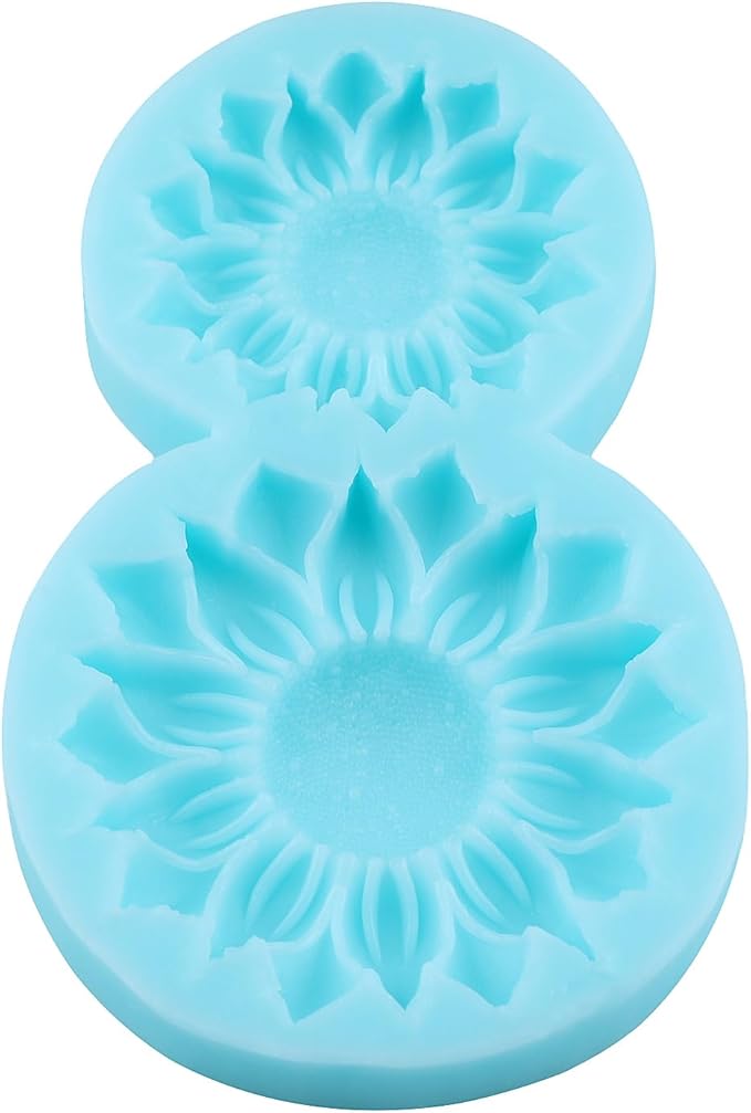 Sunflower Silicone Molds 3D Flower Fondant Mold for Cake Decorating Cupcake Topper Chocolate Candy Gum Paste Polymer Clay
