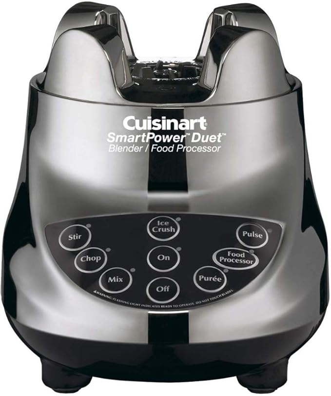 Cuisinart BFP-703BCP1 Smart Power Duet Blender & Food Processor, 500-Watt Motor, 48-Oz Glass Jar, 3-Cup Processor, 7-Speed Ice Crush, Stainless Steel Blades, Brushed Chrome, BPA-Free, 120V