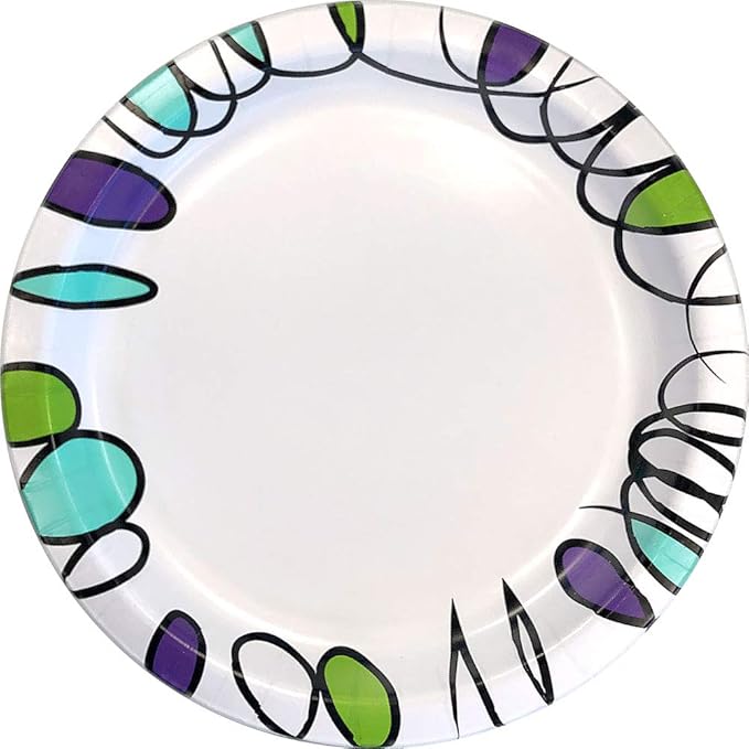 Amazon Basics Ultra Paper Plates, 8.62 Inch, Disposable, 120 Count