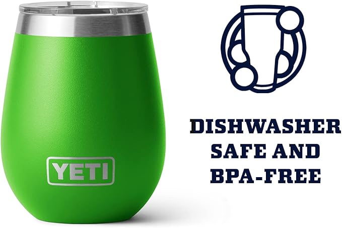 YETI Rambler 10 oz Wine Tumbler, Vacuum Insulated, Stainless Steel with MagSlider Lid, Canopy Green