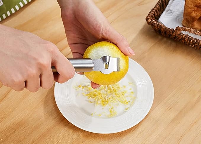 Stainless Steel Lemon Zester Grater with Channel knife Citrus Orange Peeling Tool Fruit Peelers