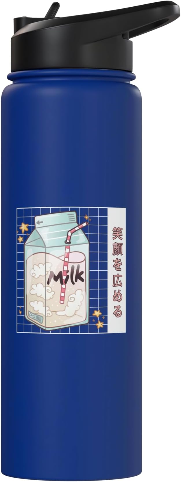 Cute Milk Carton Kawaii Japanese Stars Clouds Stainless Steel Insulated Water Bottle