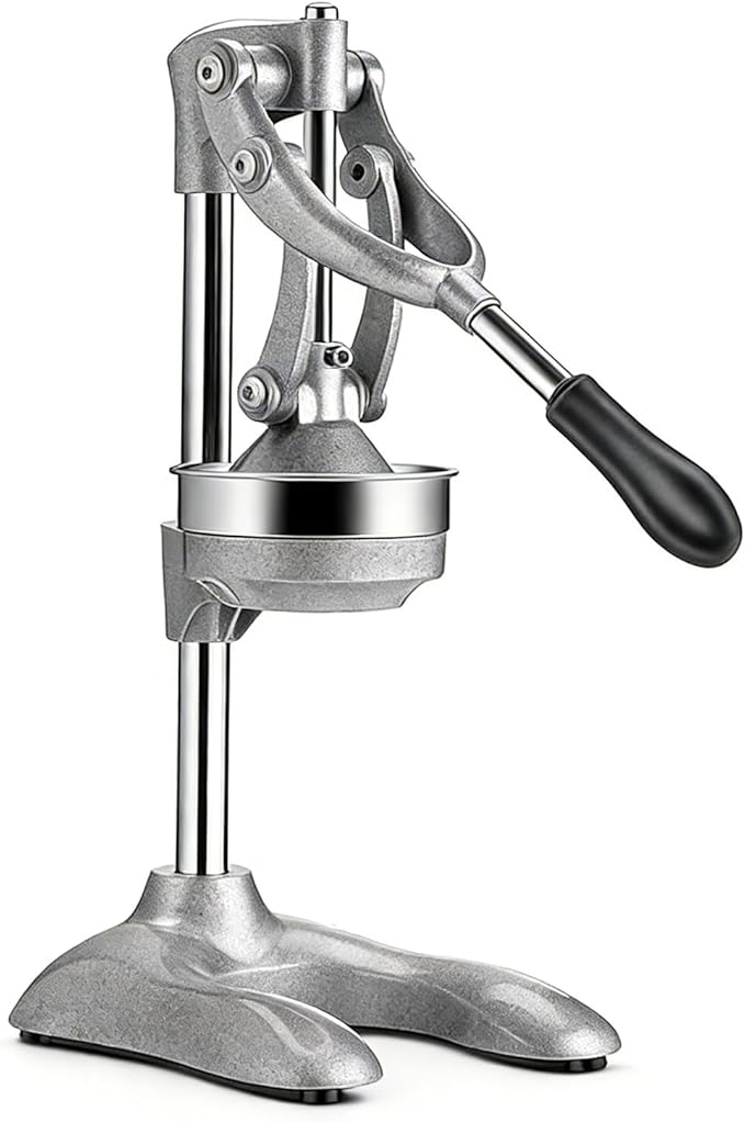 Commercial Grade Manual Citrus Juicer - Heavy Duty Stainless Steel, Easy Press Lever, for Oranges Lemons Pomegranates - Wide Spout Fits Most Cups (Style-A)