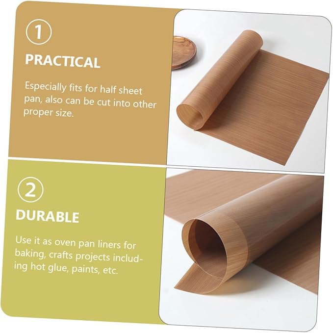 4 Sheets Heat Resistant Non-stick Baking Mat Thick Reusable Oven Liner for Half Pan Multipurpose Pastry Pad for Kitchen Bakery Heat Press Transfers and Craft Projects